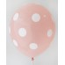 Salmon Pink - White Polkadots Printed Balloons